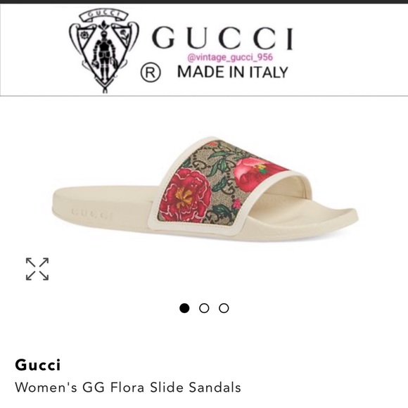 gucci gg flora slide sandal